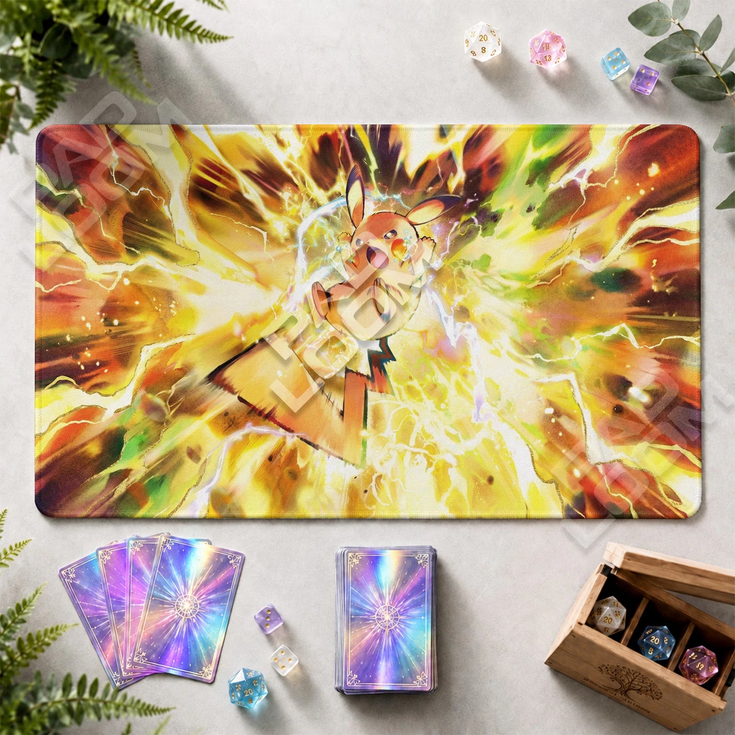 Pikachu Thunder Playmat - Pokemon TCG Mat - view 2