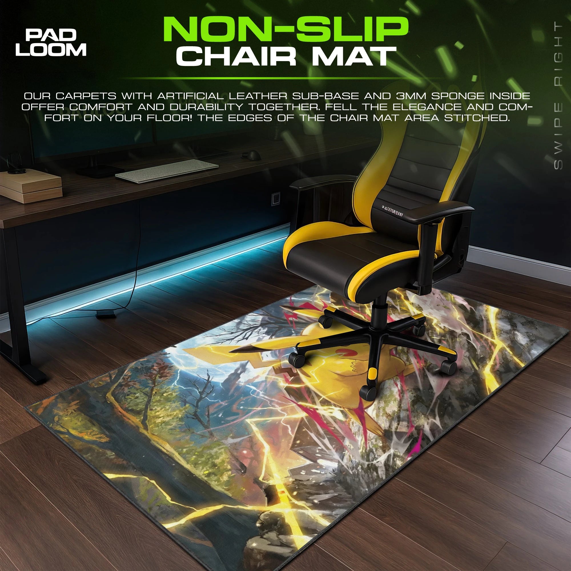 Pikachu Thunder Sprint Mouse Pad - Pokémon Desk Mat