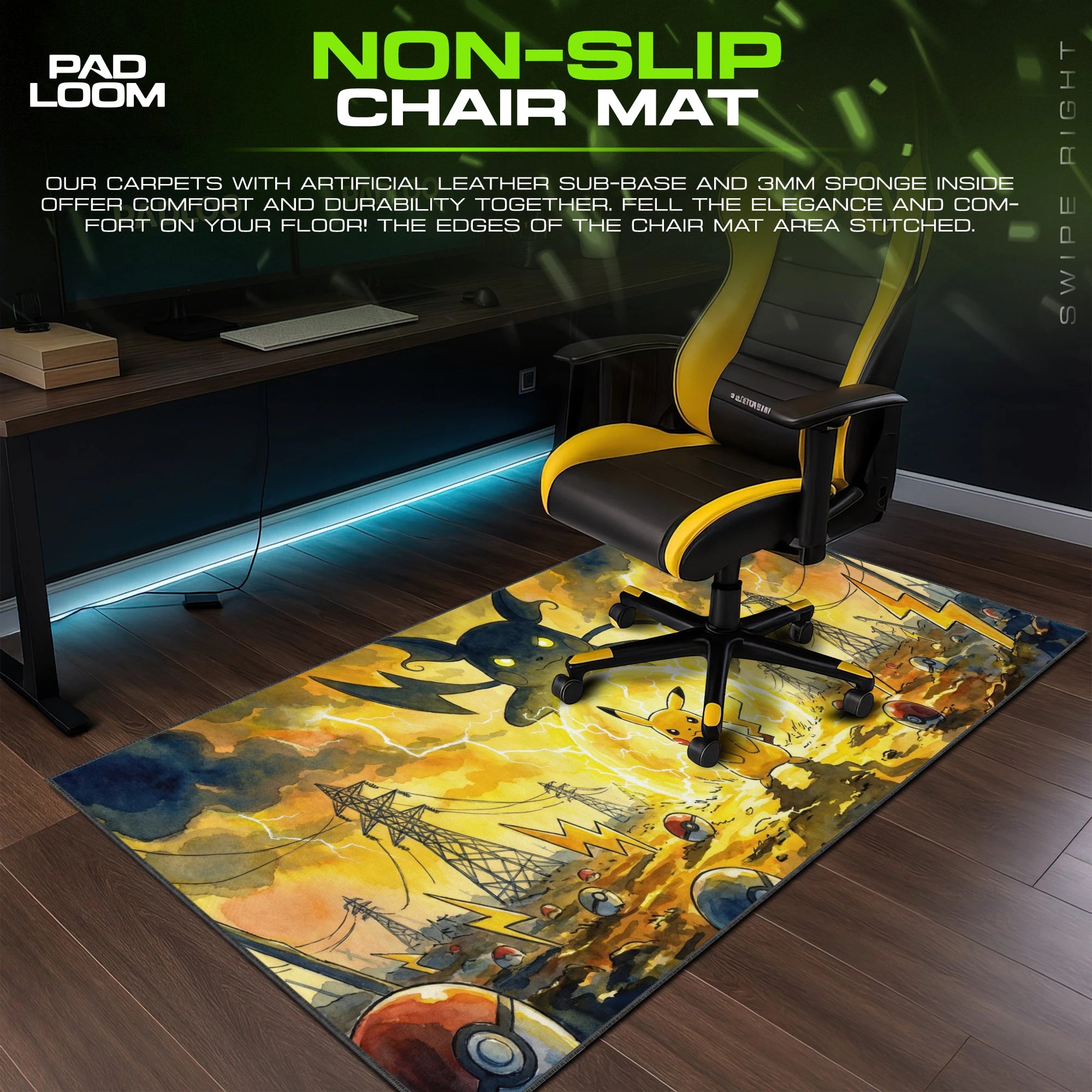 Pikachu Thunderfield Surge Mouse Pad - Pokemon Mat