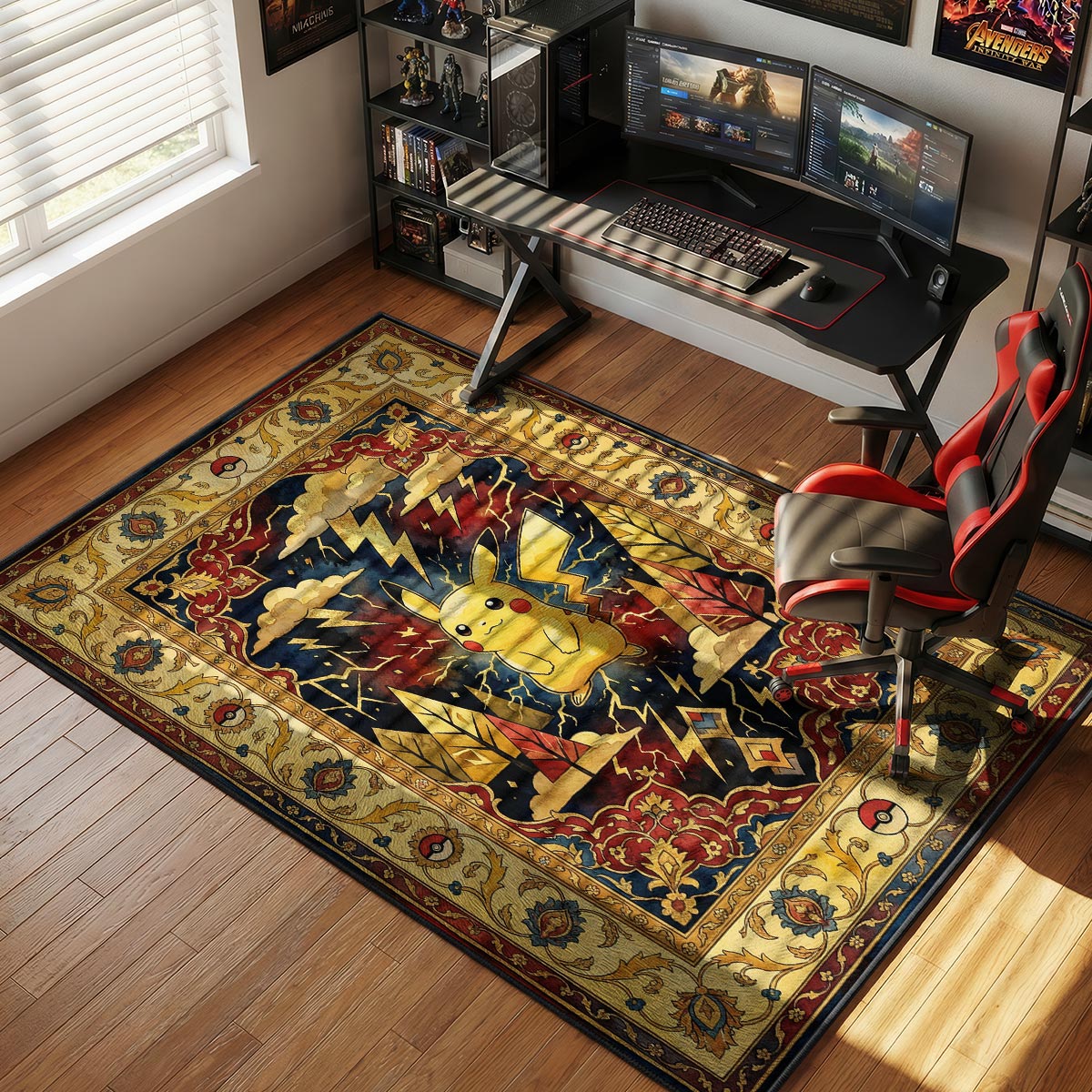 Pikachu Thunderbolt Chair rug — main product view