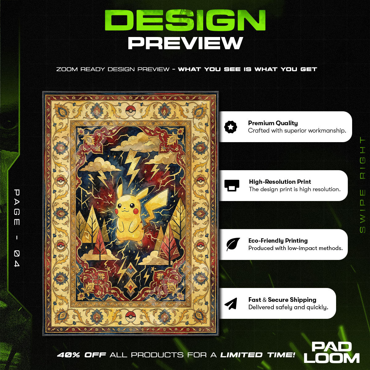 Chair character design printed on rug