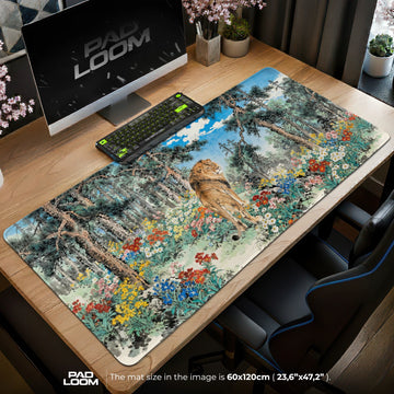 Pine Court Lion Mouse Pad – gaming desk mat by Padloom