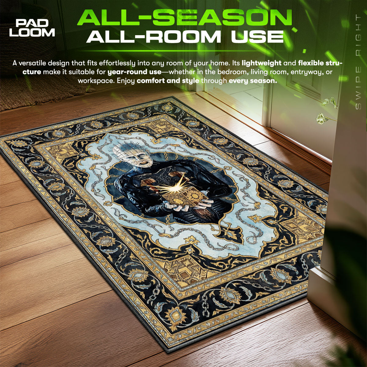 Pinhead Puzzle Box Hellraiser Room fan rug — premium quality print