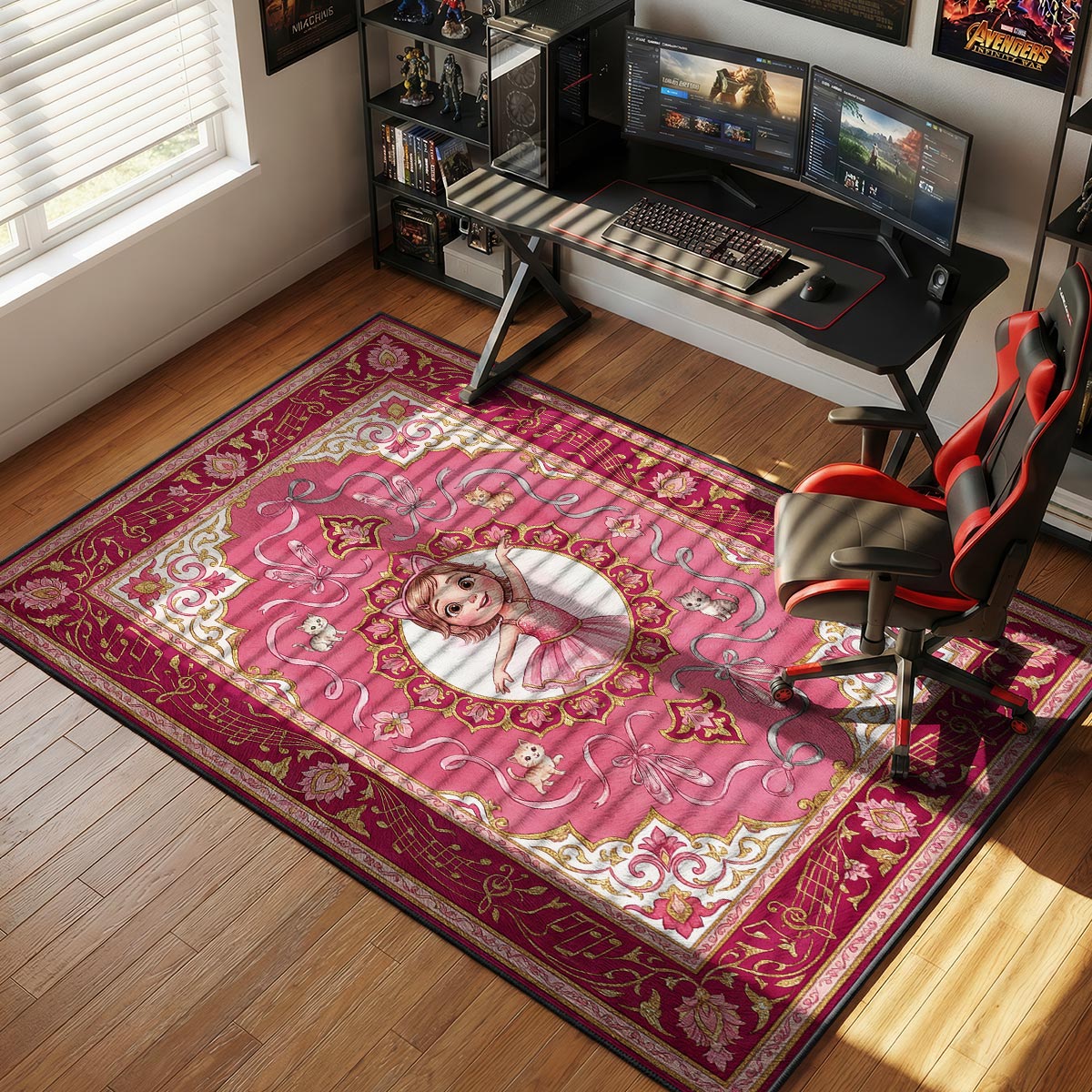 Pink Ballerina Ballet Kids Floor rug — main product view