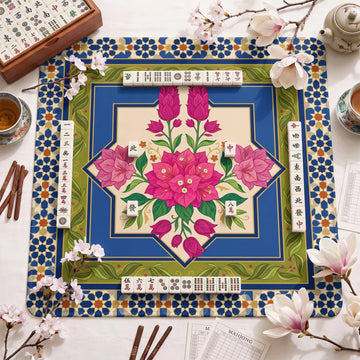 Pink Bougainvillea Mahjong Mat - Mah Jongg Mat