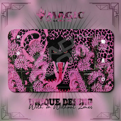 Pink Leopard Thistle Playmat - MTG Magic Mat