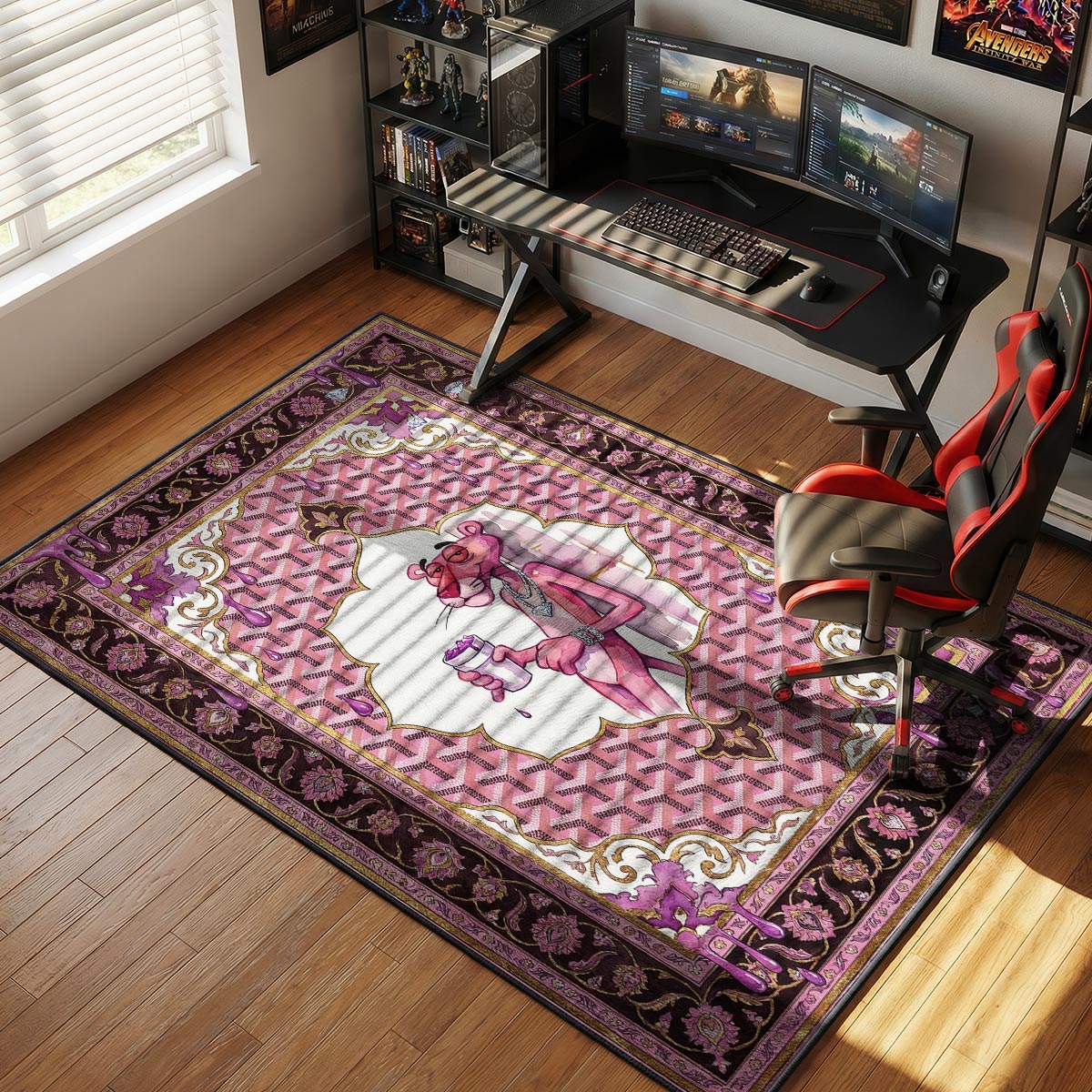 Pink Panther Goyard Drip Hypebeast Floor rug — main product view