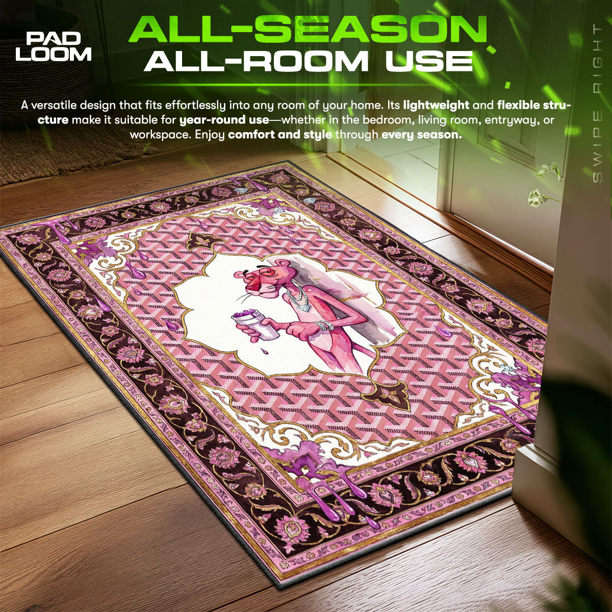 Pink Panther Goyard Drip Hypebeast Floor fan rug — premium quality print