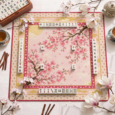 Pink Sakura Mahjong-Matte - Mah-Jongg Tischmatte