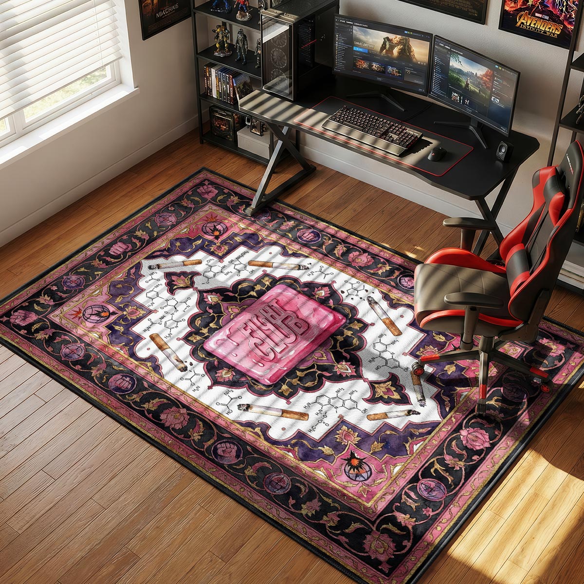 Pink Soap Project Mayhem Fight Club Room rug — main product view