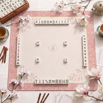 Pink Sprig Minimalist Mahjong Mat - Mah Jongg Mat