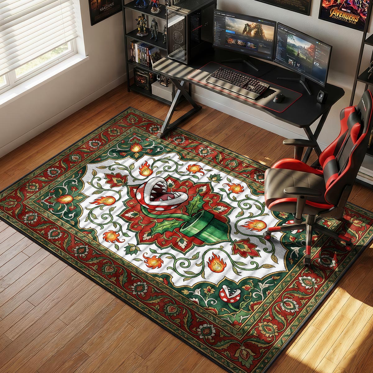 Piranha Plant Persian Super Mario Chair rug — main product view