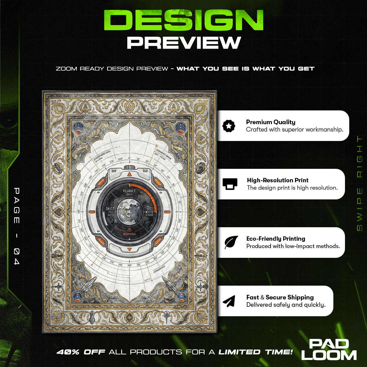 Chair character design printed on rug