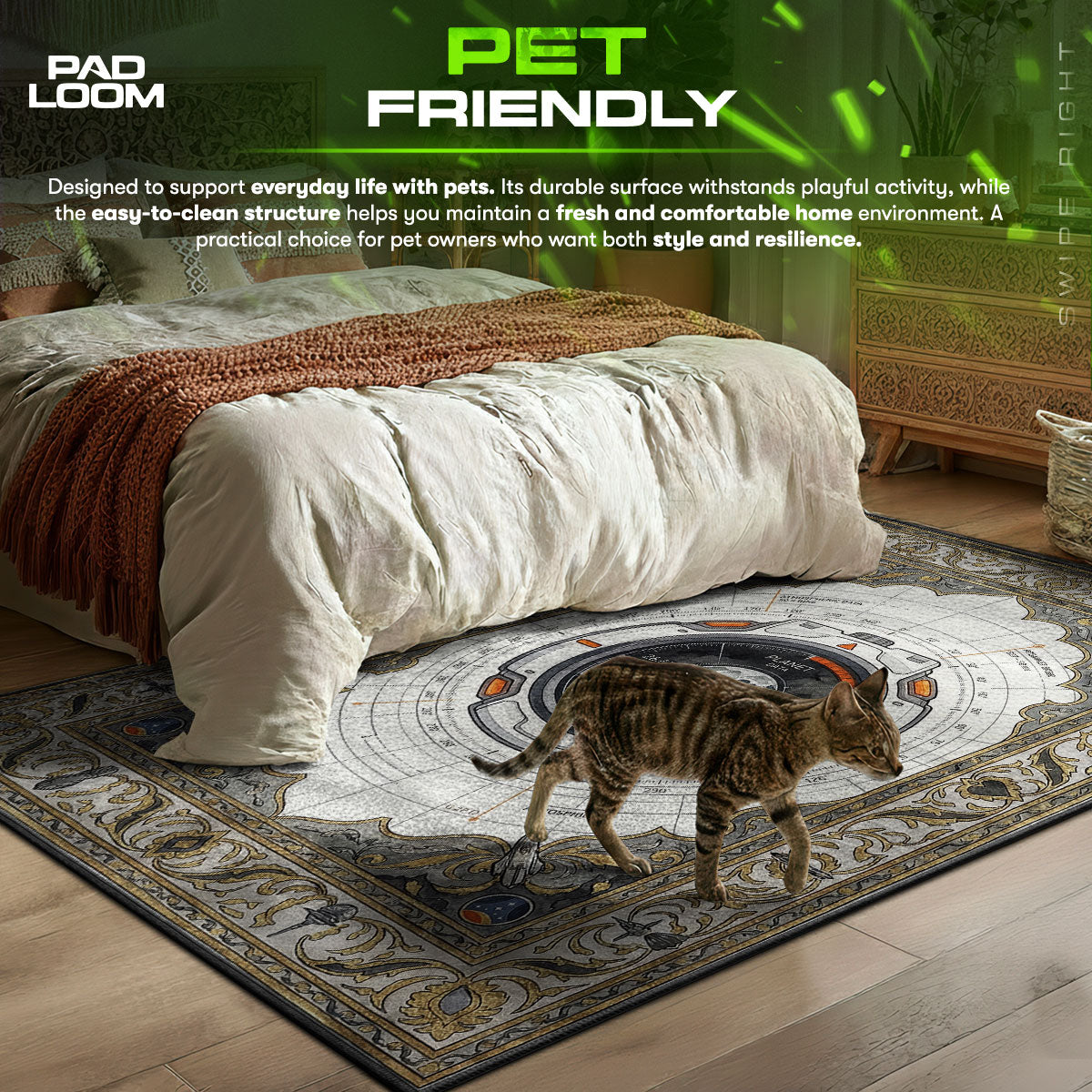 Detailed close-up of Planet rug pattern
