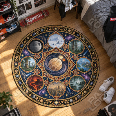 Planets Medallion Round Rug - Star Wars Chair Mat