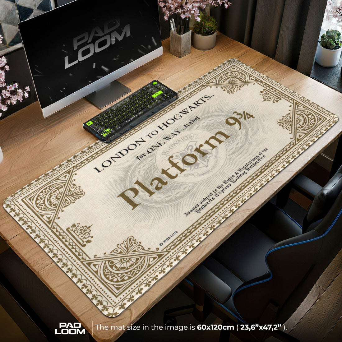 Platform 9 3-4 Mouse Pad - Hogwarts Express Desk Mat Padloom