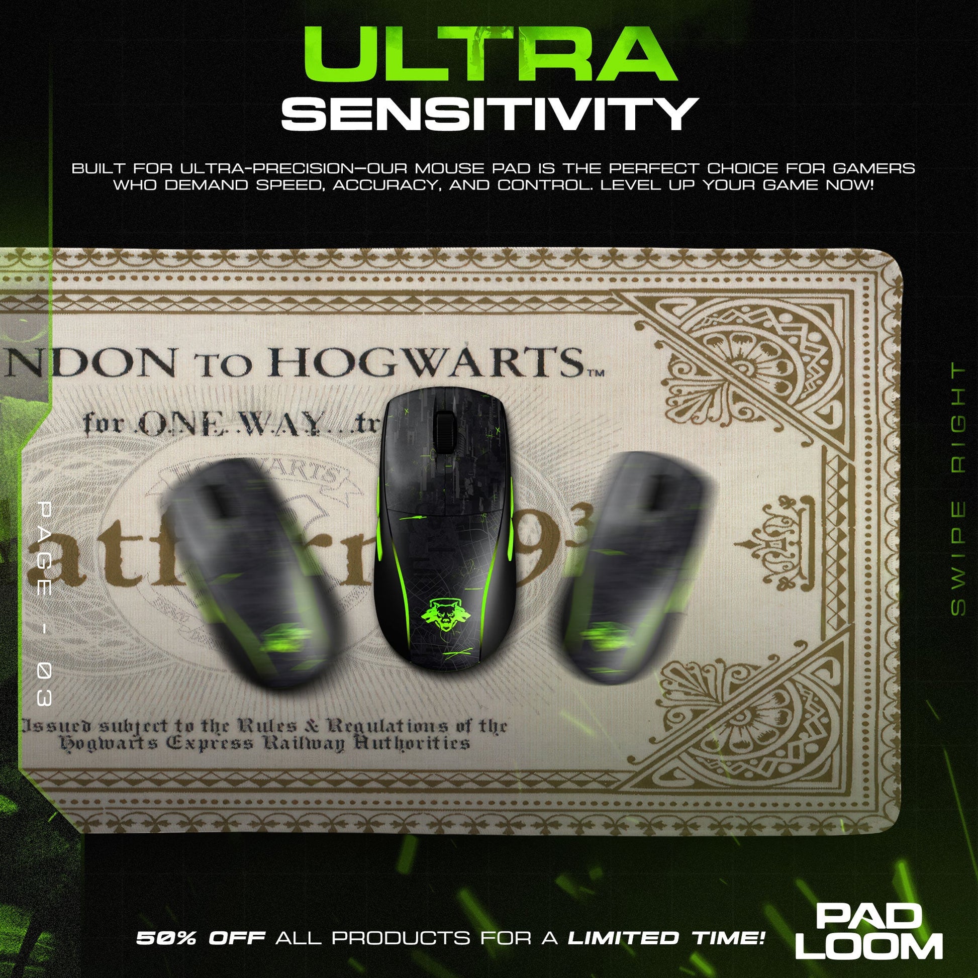 Platform 9 3-4 Mouse Pad - Hogwarts Express Desk Mat Padloom