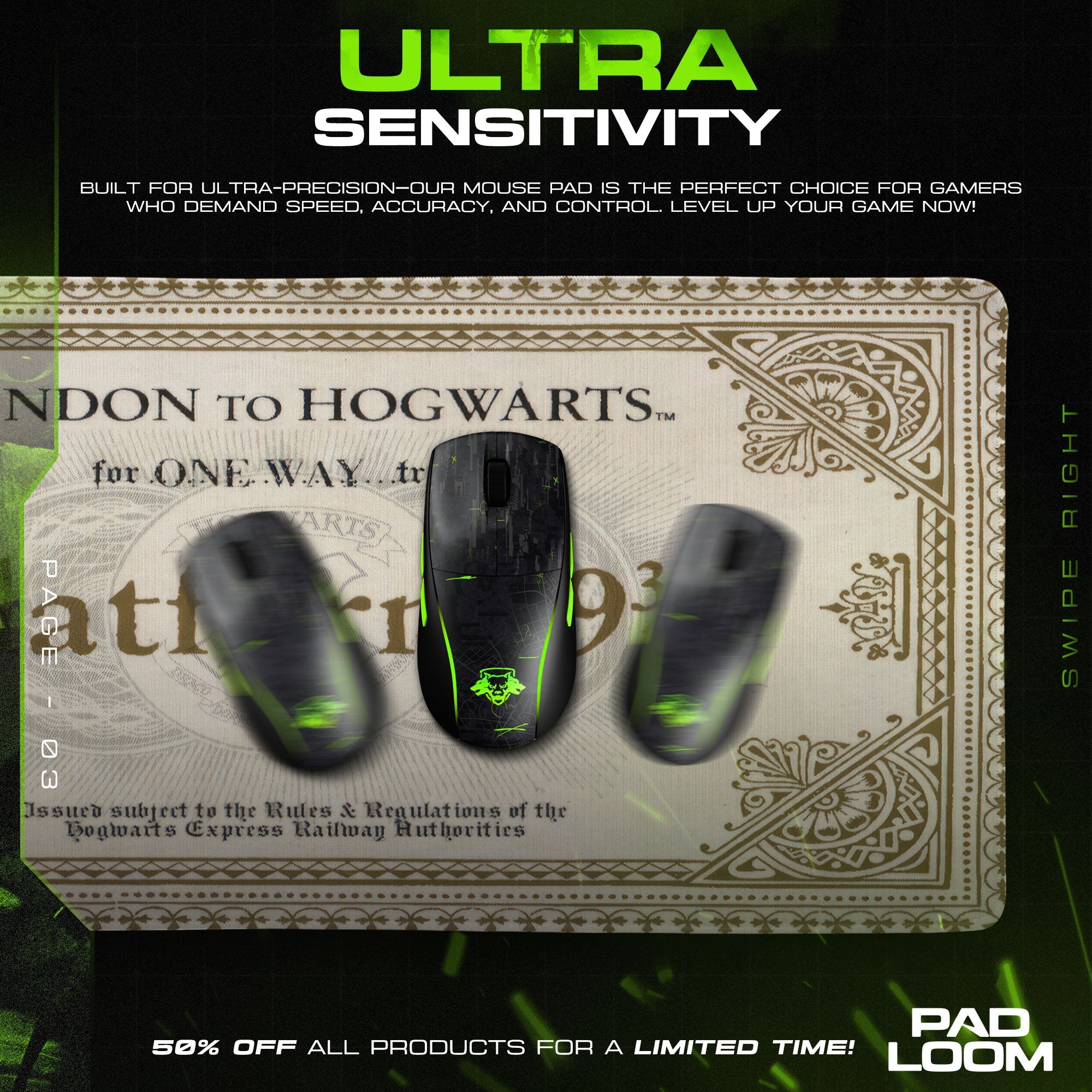 Platform 9 3-4 Mouse Pad - Hogwarts Express Desk Mat Padloom