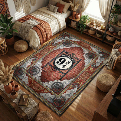 Platform 9 3/4 Vintage Train Rug - Harry Potter Room Mat