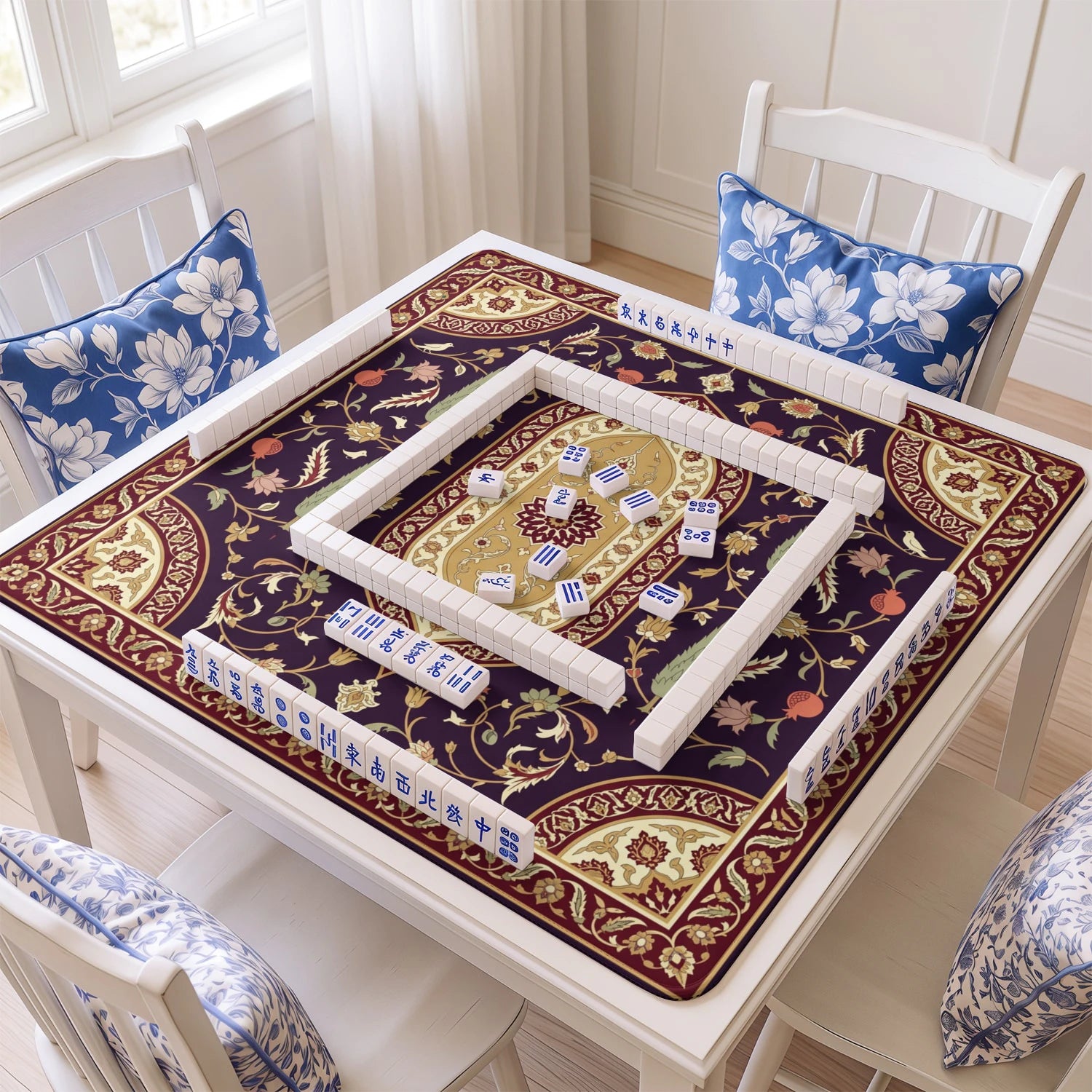 Plum Ottoman Cypress Mahjong Mat - Mah Jongg Mat