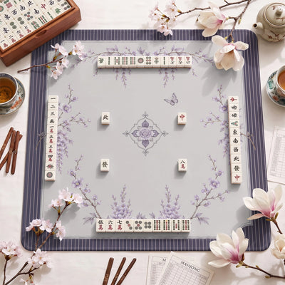 Plum Wisteria Mahjong Mat - Mah Jongg Table Mat