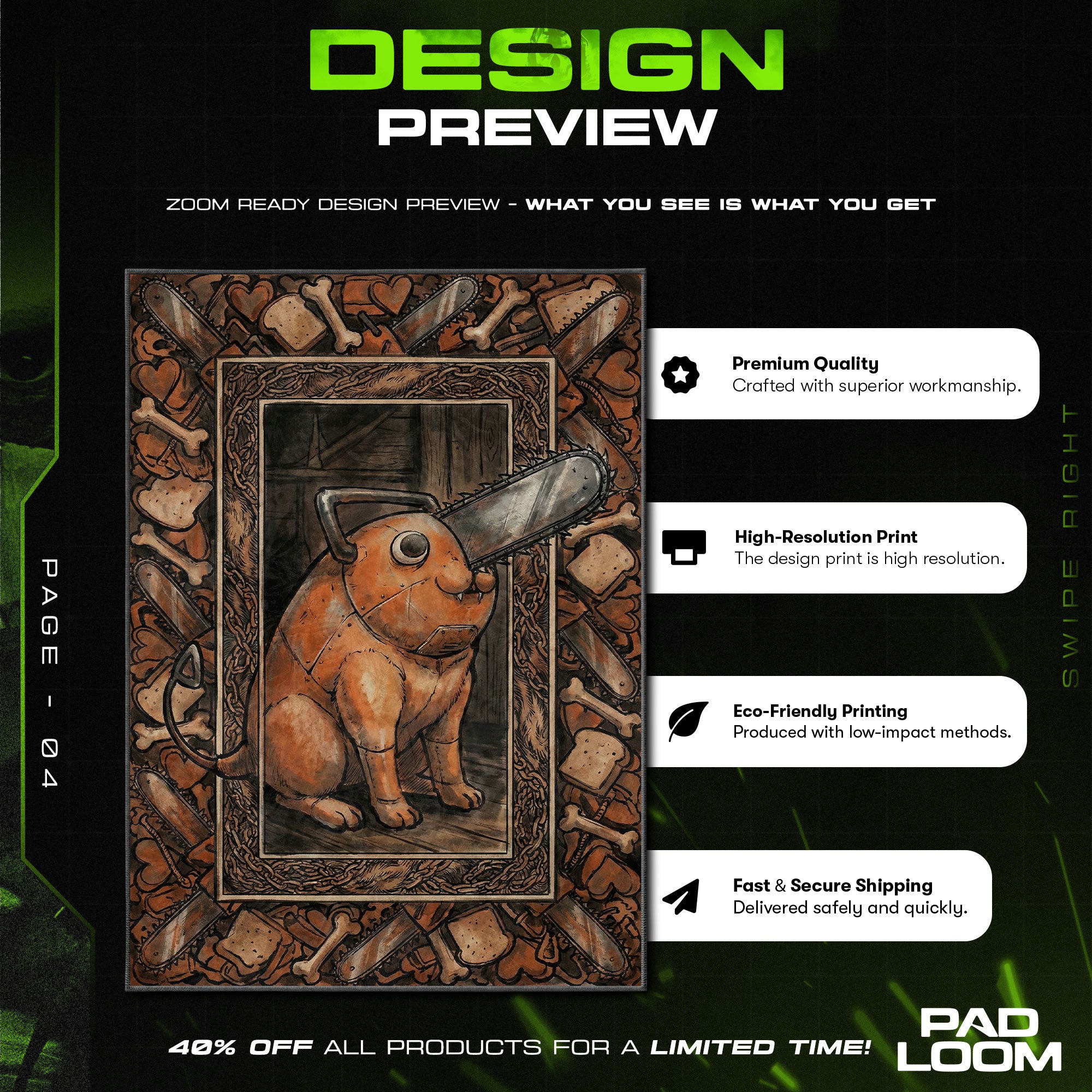 Chair character design printed on rug
