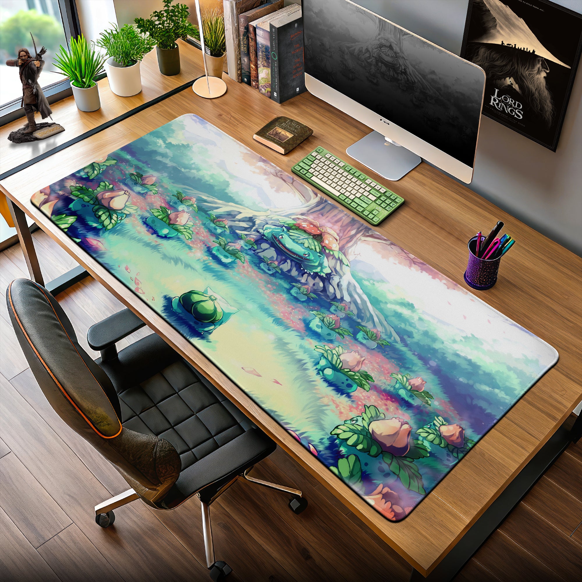 Pokemon Bulbasaur Forest Sanctuary Mouse Pad – Anime Desk Mat