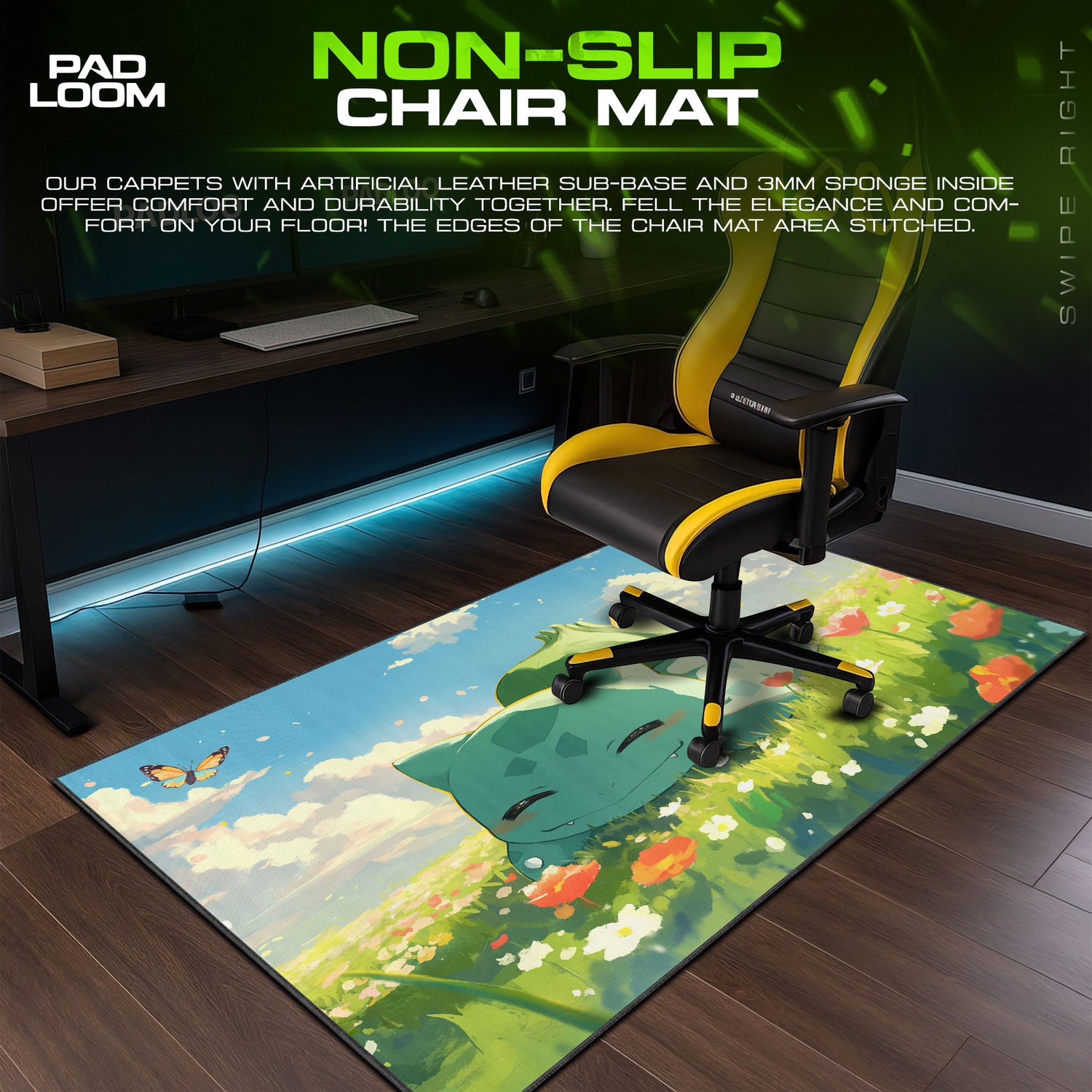 Pokémon desk mat showing full gaming artwork