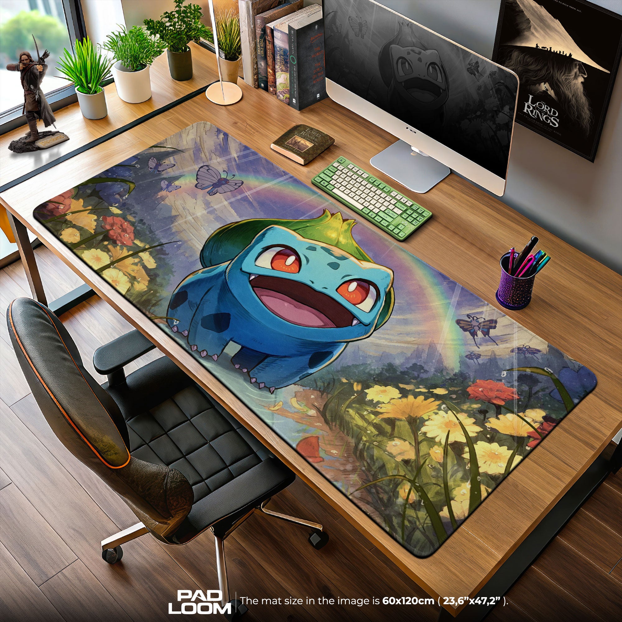 Pokemon Bulbasaur Rainbow Meadow Mouse Pad – Anime Desk Mat
