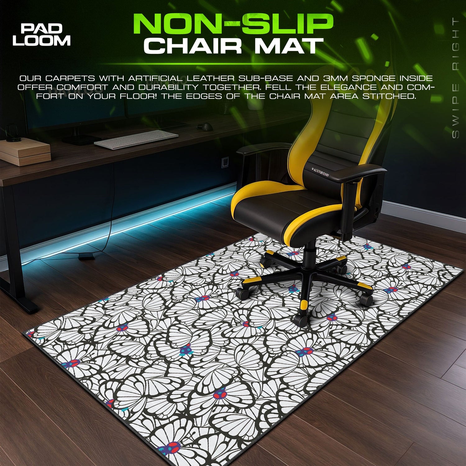 Pokémon Butterfree Mouse Pad, Pattern Style Anime Desk Mat Padloom