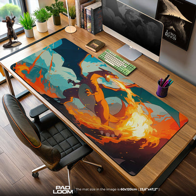 Pokémon Charizard Fire Blast Mauspad, Gamer Schreibtischmatte