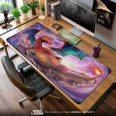 Pokemon Charizard Flame Storm Mauspad, Gamer Schreibtischmatte