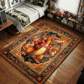 Pokemon Charizard wearing Supreme bomber jacket breathing fire orange black hypebeast area rug
