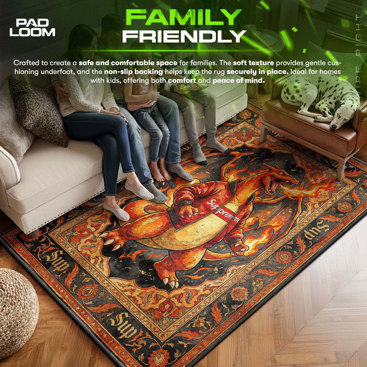 Supreme Charizard Bomber Rug - Sneakerhead Floor Mat