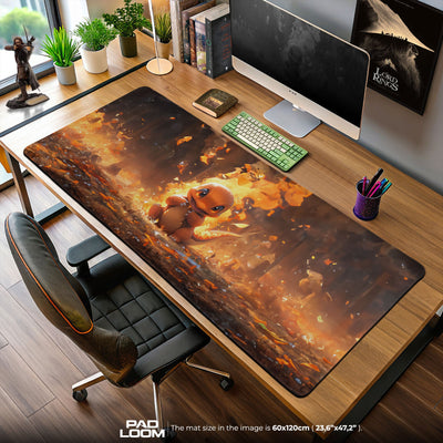 Pokemon Charmander Fire Glow Mauspad, Gamer Schreibtischmatte