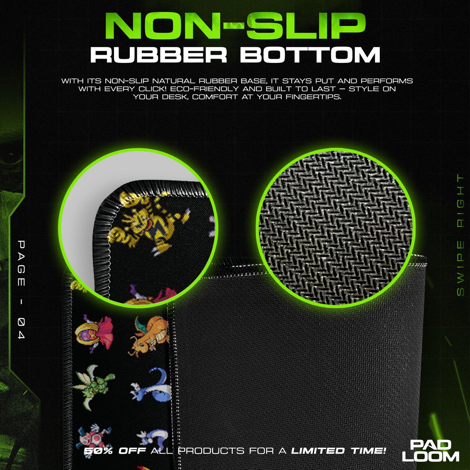 Pokémon Classic Icons Mouse Pad, Gamer Desk Mat Padloom