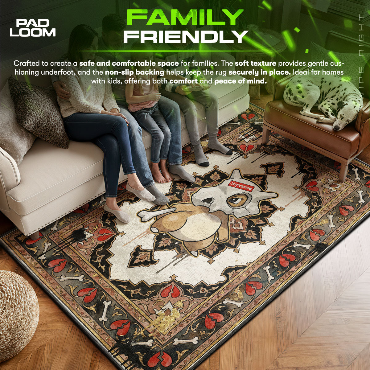 Cubone area rug showing full Pokemon artwork