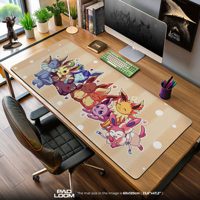 Pokémon Eeveelutions Friends Mouse Pad, Gamer Desk Mat