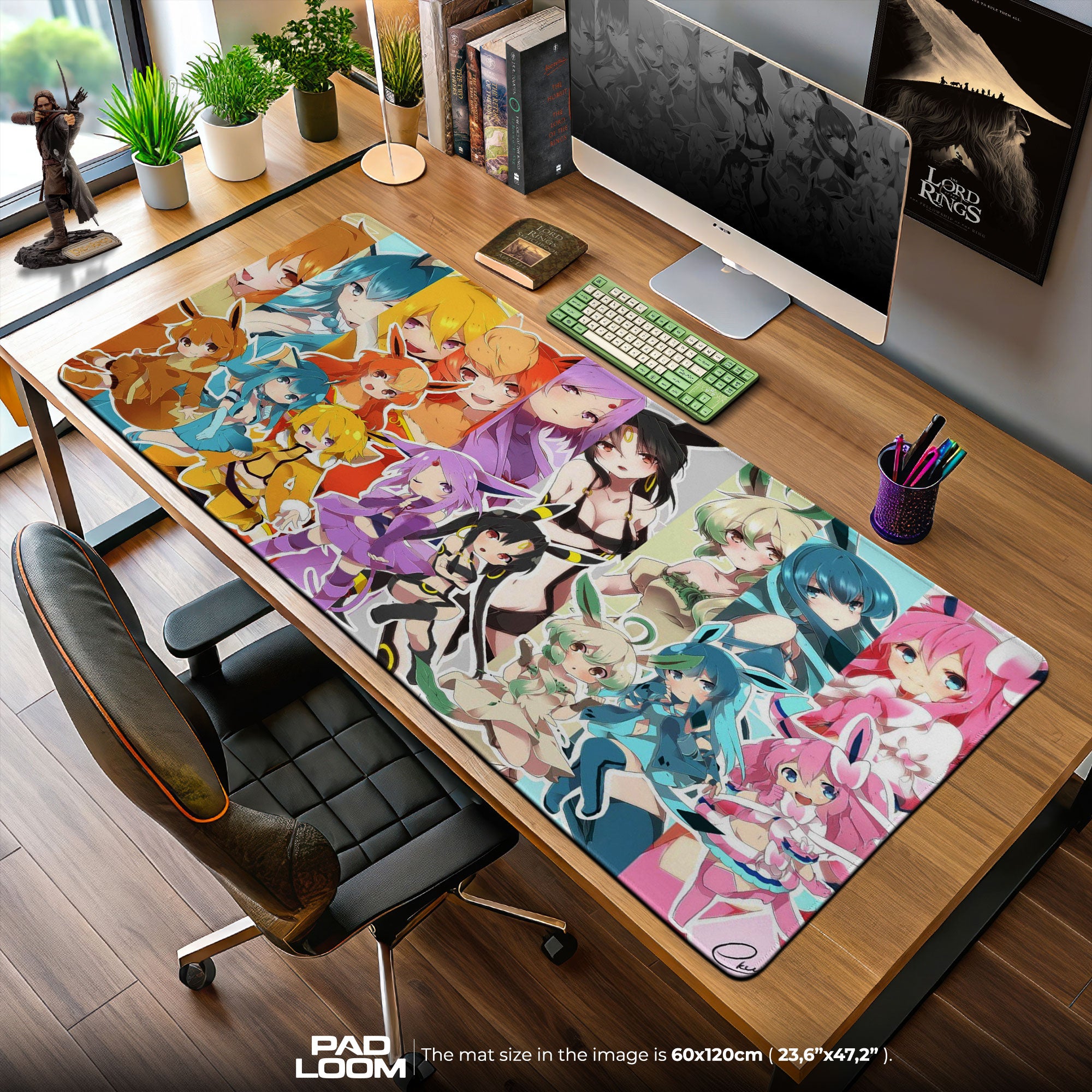 Pokemon Eeveelutions Mouse Pad, Anime Gamer Desk Mat