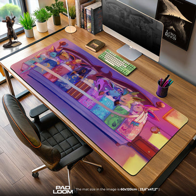 Pokemon Eeveelutions Sleepy Night Mauspad, Gamer Schreibtischmatte