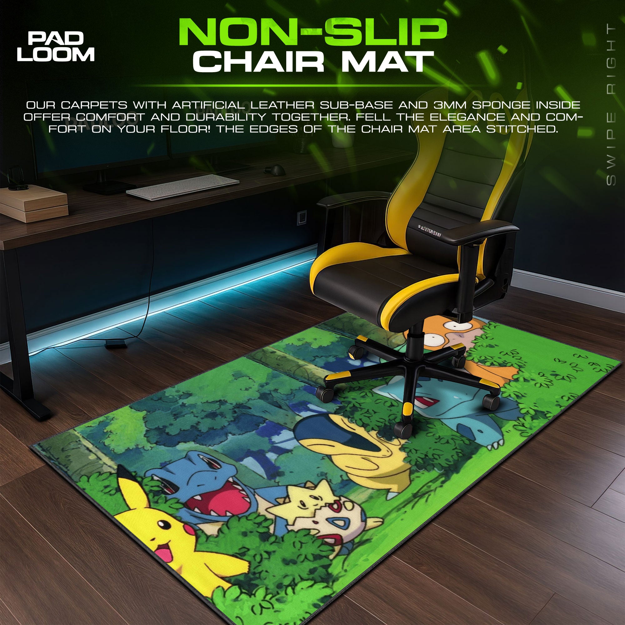 Pokemon Forest Friends Mouse Pad, Anime Gamer Desk Mat