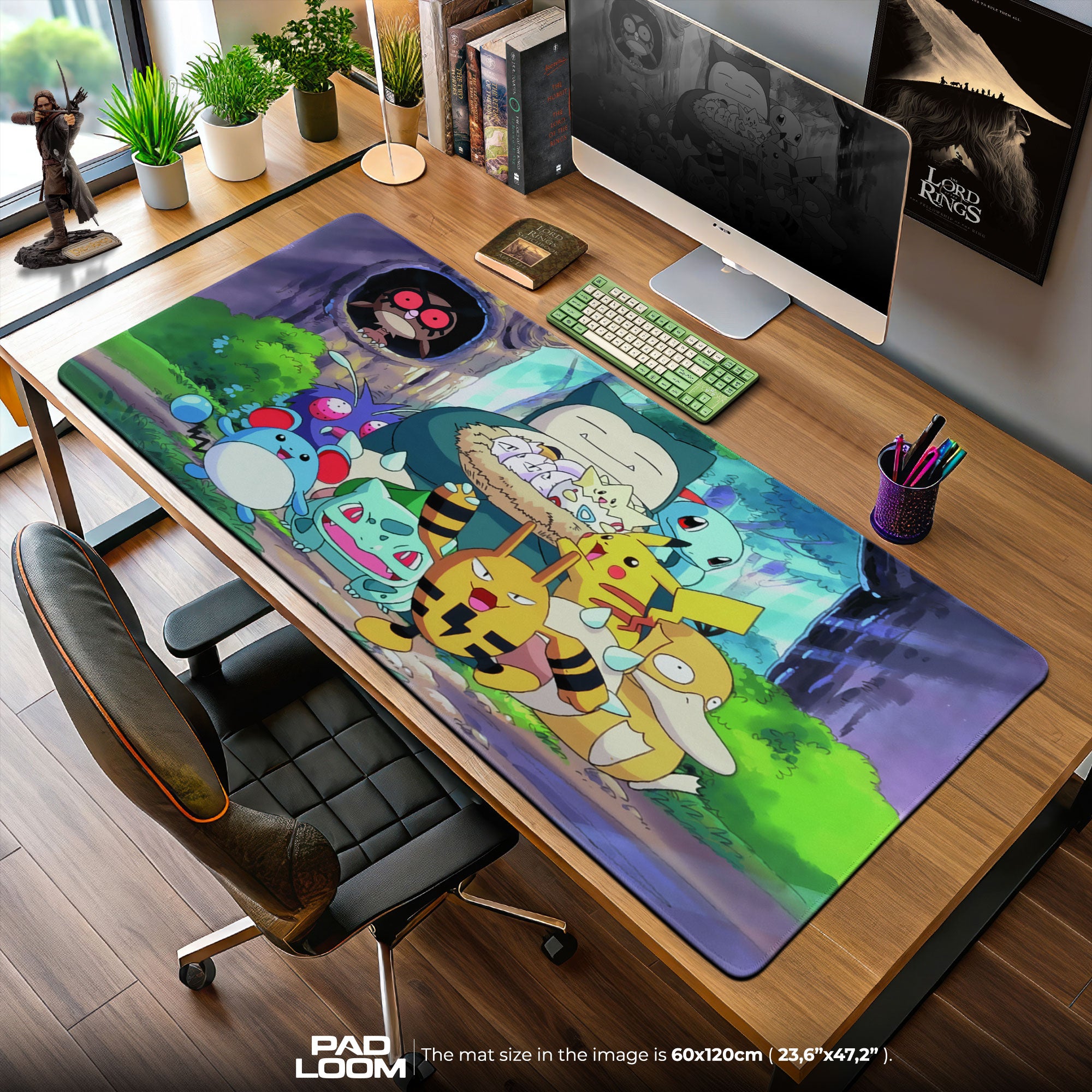 Pokemon Forest Friends Mouse Pad, Cartoon Gamer Desk Mat