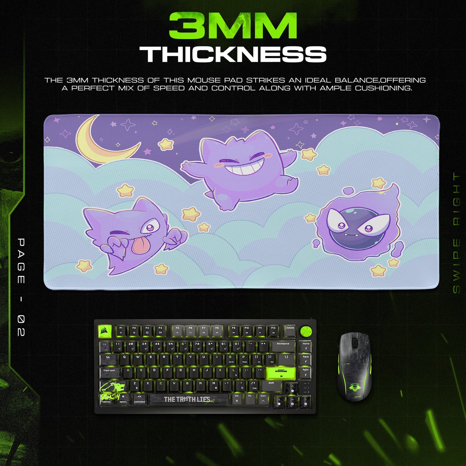 Pokemon Gengar Dreamscape Mouse Pad – Anime Desk Mat Padloom