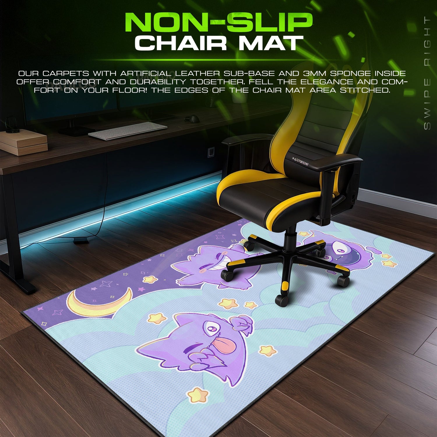 Pokemon Gengar Dreamscape Mouse Pad – Anime Desk Mat Padloom