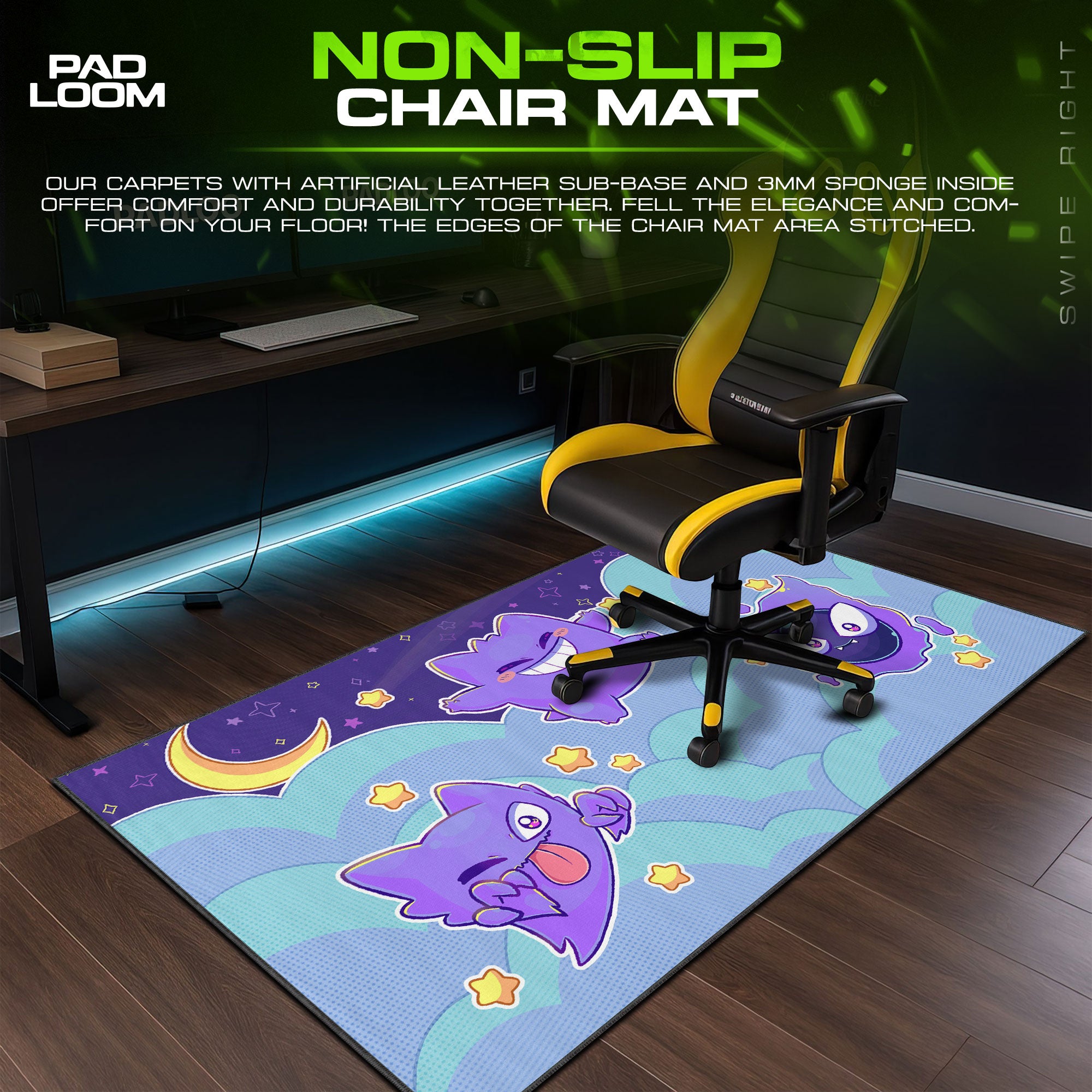 Pokémon Gengar & Haunter Night Sky Mouse Pad, Gamer Desk Mat