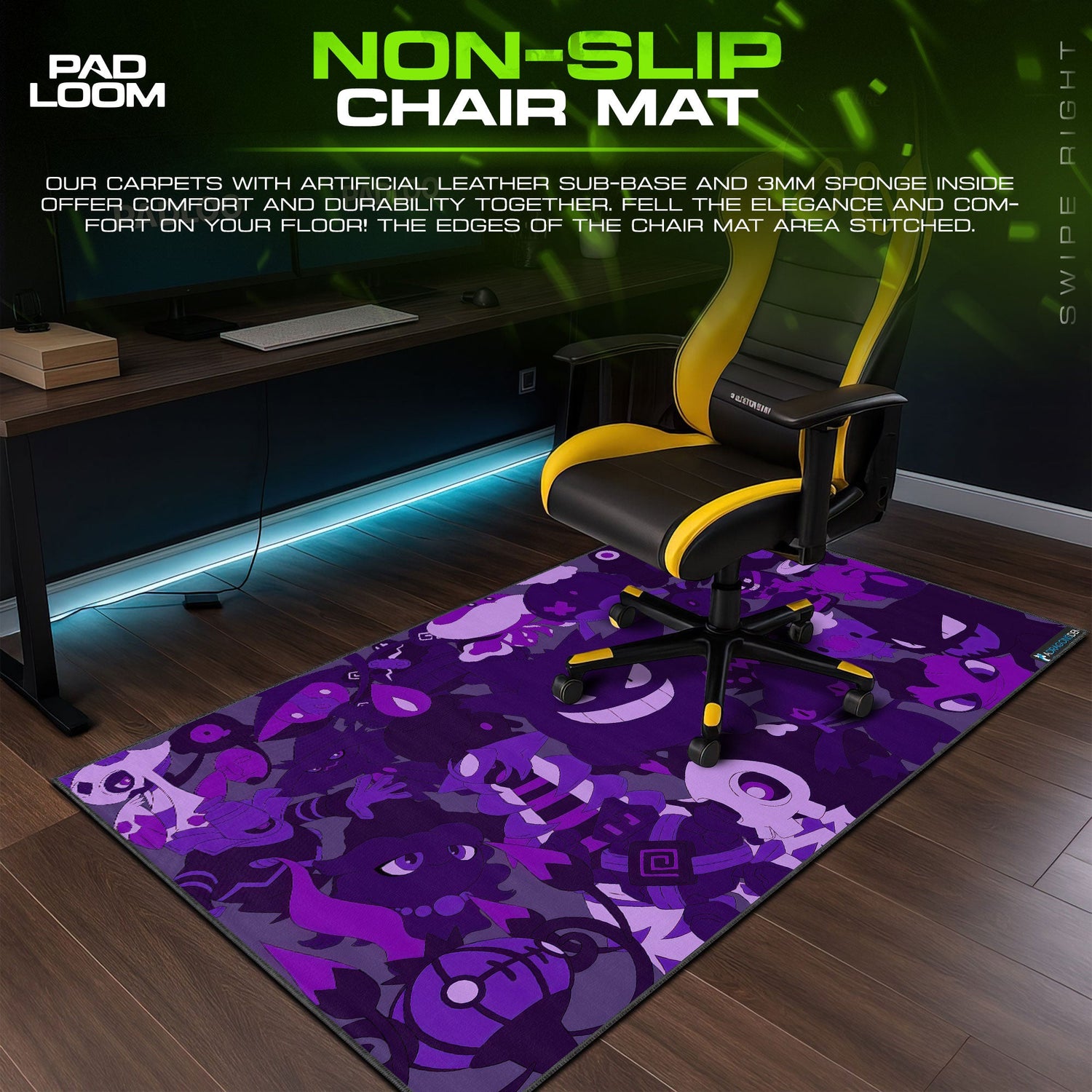 Pokémon Ghost-Type Mouse Pad, Gengar & Haunted Team Desk Mat Padloom