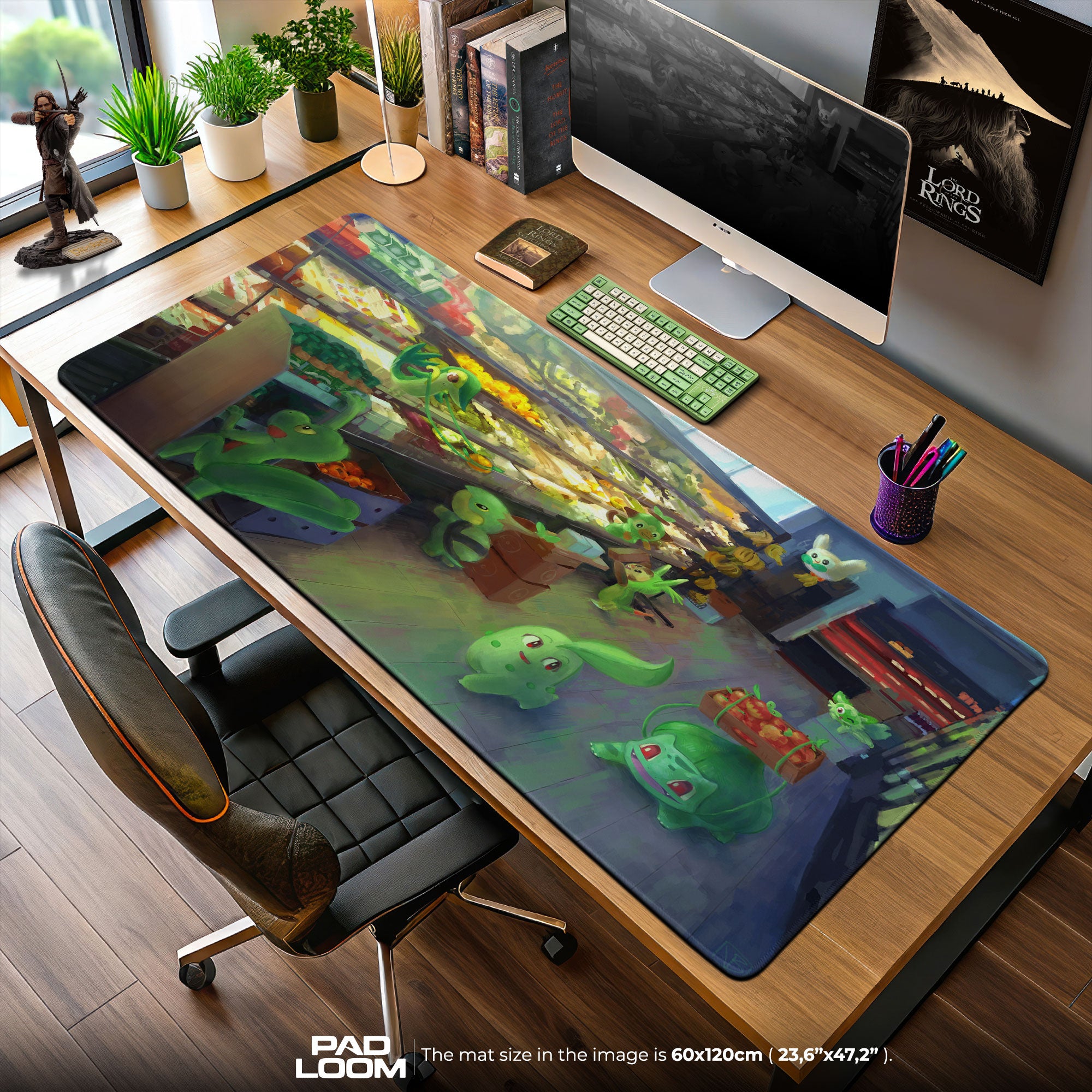 Pokémon Grass-Type Mouse Pad – Bulbasaur & Friends Grocery Market Desk Mat