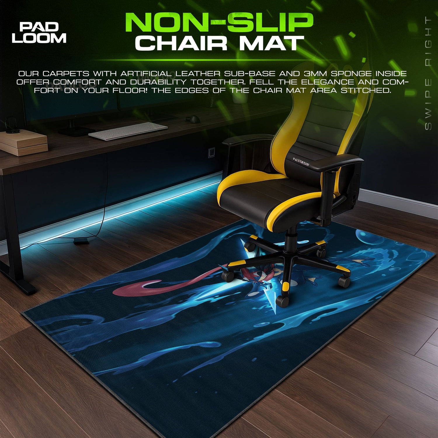 Pokemon Greninja Water Shuriken Mouse Pad – Anime Gaming Desk Mat Padloom