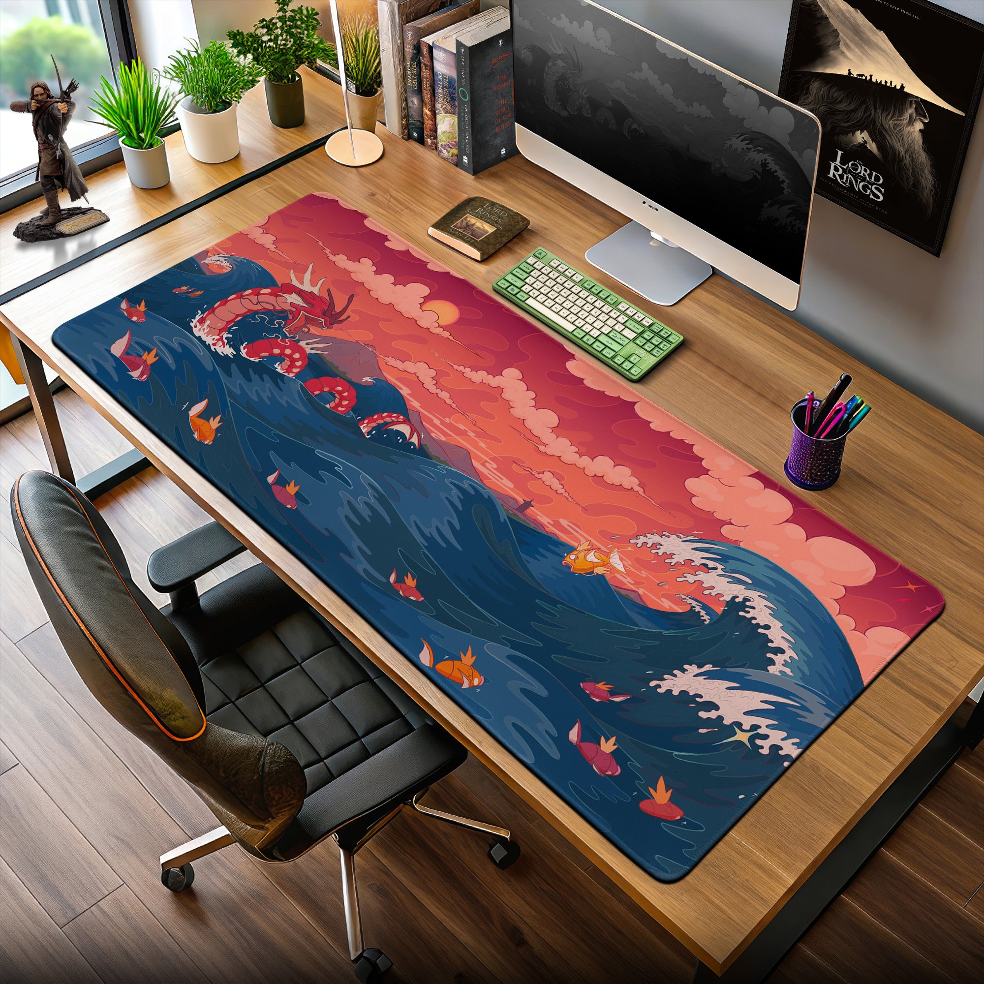 Pokemon Gyarados Ocean Clash Mouse Pad – Anime Desk Mat