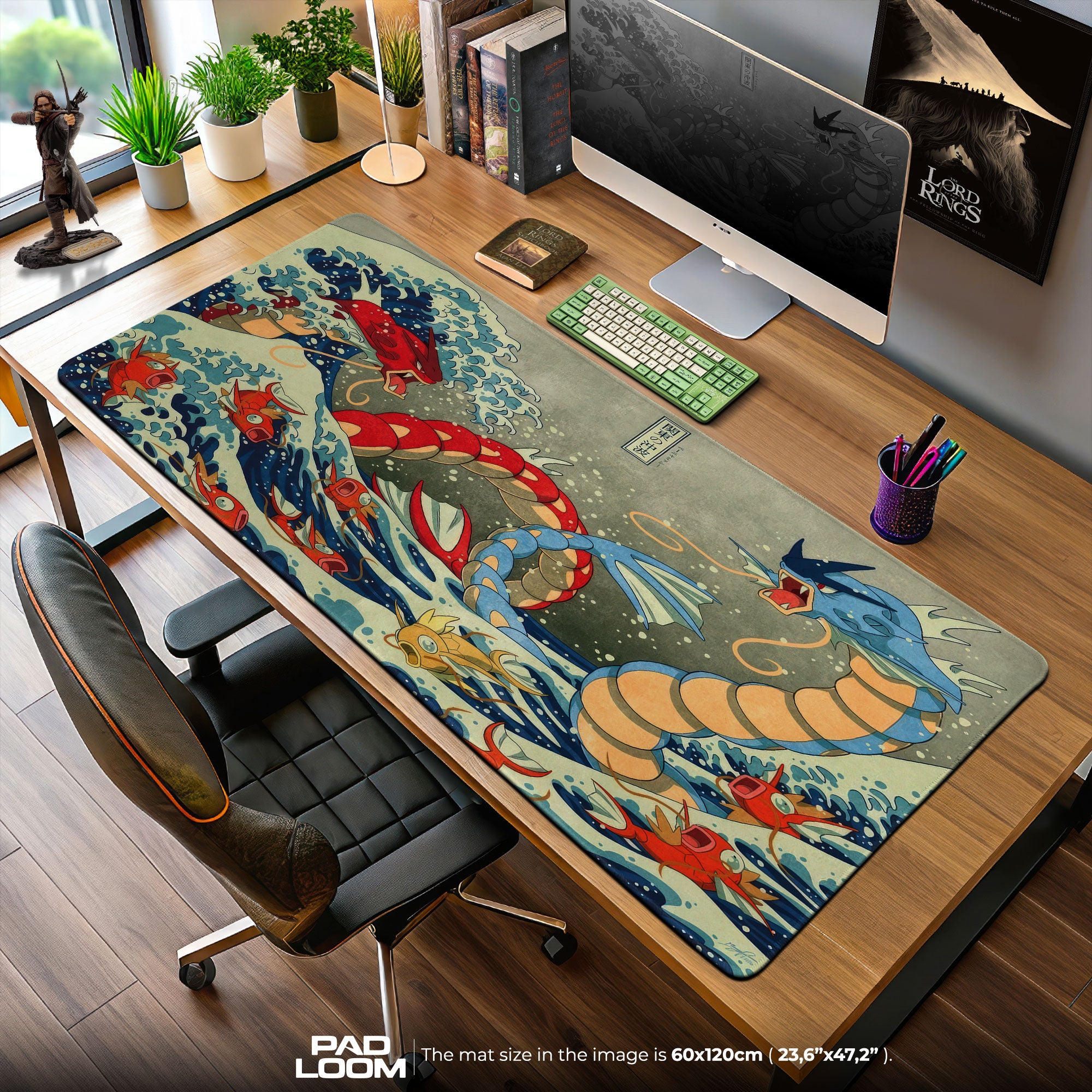 Pokemon Gyarados Wave Mouse Pad, Game Gaming Desk Mat